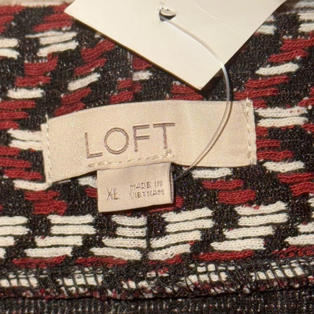 LOFT Textured Brown and Black Mini Skirt -Size XL -NWT - Picture 3 of 5